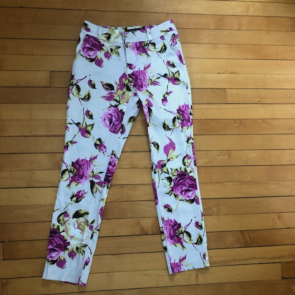 Juniors dress pant with floral design size small